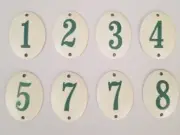 Metal Oval White & Sage Green Mixed Number Lot 8 Pieces