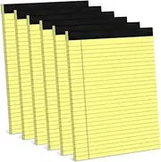 Ysyaxsyt 6 Pack Yellow Note Pads 8.5 X 11.75Inch Narrow Ruled Lined Writing Note Pads Yellow Paper Pads College Ruled Note Pad Well-Made