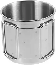 DINHEAROM Stainless Steel Adventure Mug Capacity Double Walled Drinking Tumbler with Ergonomic Handle for Camping Travel and Outdoor Activities Lightweight Easy to Clean Silver Cup