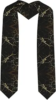 [SKKNT] Gold Black Wallpaper Print Graduation Shawl Stole For Academic Commencements Honor Sash Congratulations Gift