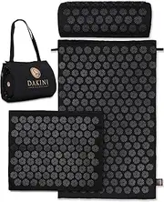 Dakini Acupressure Mat and Pillow Set with Bonus Mini Acupuncture Mat - Organic Cotton, Eco-Friendly Accupressure Body Mat for Back Pain - Trigger Point Massage Therapy for Restless Leg Syndrome