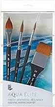 PRINCETON ARTIST BRUSH CO. Aqua Elite Fine Art Watercolours Brushes, Synthetic Kolinsky Sable, 4 Piece Brush Set, Short Handle, Ideal for Professionals & Students