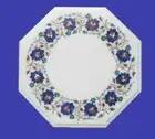 15" Marble side end Table Top semi precious stones Lapis Inlay handicraft Decor