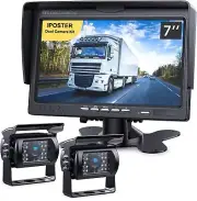 7" Monitor 2 Heavy Duty CCD Color IR Reversing Cameras 2x 10m Kit Truck Caravan