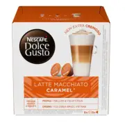 NESCAFE DOLCE GUSTO CAPSULES - LATTE MACCHIATO CARAMEL - 16 PODS = 8 COFFEE -