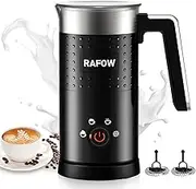Rafow Milk Frother Electric 4 in 1 - Automatic Milk Frothers 300ml Large Capacity Milk Steamer Silent Operation Milk Heater and Warmer Hot & Cold Milk Foamer Maker for Latte Coffee Chocolate, N22-B