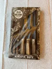 Vintage Old Hickory Ontario Tru Edge Carbon Steel Butcher Knife Set 5 PC No. 705