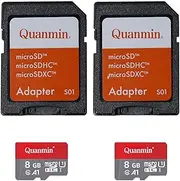Ultra 8GB Memory Card, C10 Micro SD Card, Micro SDHC A1 UHS-I Memory TF Card for Camera/Tablet/Mobile Phone//Game/Car Audio/Console(2 microSD Cards + 2 Adapter)