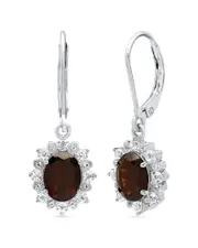 MaxColor Silver 2.00 ct. tw. Garnet Dangle Earrings