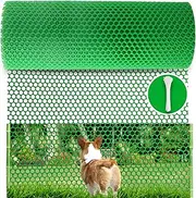 Plastic Wire Mesh Fence 40 x 300CM Roll - Ideal for Poultry, Dogs, Rabbit, Snake Barrier & Gardening - Durable Plastic Chicken Wire Mesh (Green)
