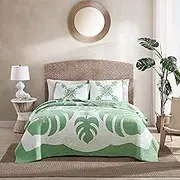 Tommy Bahama - King Quilt, Reversible Cotton Bedding, Lightweight Home Decor for All Seasons (Molokai Mint Green, King)