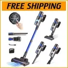 Silent Cordless Vacuum for Home & Car: 75dB, 20-45 Mins Runtime, 6 Attachments