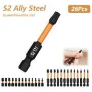 26PCS Torx Screwdriver Bit Set With Security Tamper Proof 1/4" Hex Handle