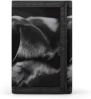[YJWANDO] Trifold Wallet, Black Labrador Puppy Print Wallet with Multiple Slots Elegant Wallet Convenient Wallet Durable Wallet Modern Wallet, style, One size, Minimalist