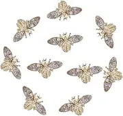 DECORNIJIA 10pcs Bee Nail Art Charms Alloy Manicure Decorations for Elegant Nail Designs for Parties Weddings and Special Occasions