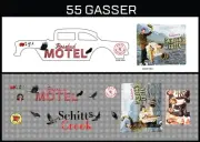 HotWheels(1/64),55 Gasser "Schitt's Creek" Waterslide,Printed White First,Decals