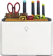 Smart Knife Cutting Board, Drying Holder Organizer for Kitchen, with 3 Color Coded Chopping Boards, 3 Knives, 2 Peelers, 1 Scissors, Smart Home Gadgets for Easy Cleaning