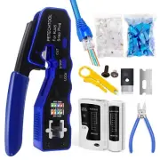 RJ45 Crimp Tool Pass Through Ethernet Crimper for Cat6 Cat5e Cat6a Connectors...