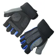 1 Pair Anti-slip Half Fingers Gloves Outdoor Riding Fitness Sports Exercise Training Gym Gloves BLUE COLOR