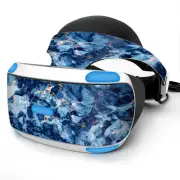 Skin Wrap for Sony Playstation PSVR Headset Heavy Blue Gold Marble Granite
