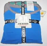 Joe Boxer Men's Blue/Green/Gray Lumberjack Raglan Crew Boxer Cargo Pajama Set