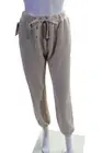 Brave + True Womens Finn Ribbed Tie Drawstring Track Pants Creme Size S