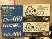 Set of New Genuine Factory Sealed Brother TN-460 Toners and DR-400 Imaging Drum