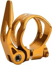 Bike Seat Post Clamp Aluminum Alloy Bicycle Seat Post Clamp Quick Release MTB Mountain Road Bike Seatpost Collar 31.8mm 34.9mm Seat Clamp(Gold 31.8)