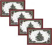 Villeroy & Boch Toy's Delight Reversible Christmas Fabric Placemats, 13 Inches x 19 Inches, Set of 4