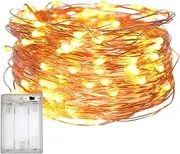 Fairy Christmas Lights Battery Operated, 20M/66ft/200 LED Warm White String Light, Waterproof Battery Case, Indoor Lights for Xmas Tree Wedding,Party Events Garden Spring Decoration