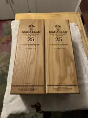 (2) Empty McAllan 25 Year Oak Presentation Boxes (2022-23)
