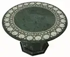 24" marble Table Top pietradura inlay semi precious stones with marble stand