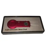 AUTOMATIC GOLF DIVOT TOOL COLOR RED "Great Gift/Stocking Stuffer!"