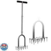 Walensee Lawn Aerator Spike Metal Manual Dethatching Soil Aerating Lawn with