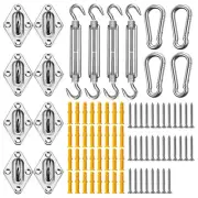 Sun Shade Sail Hardware Kit 80pcs for Rectangle Sun Shade Sails Canopy3182