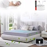 Grounding Sheets Queen 11% Pure Silver Fiber 89% Organic Cotton Superior Earthing Fitted Sheet 400 Threads Earth Connected Bed Sheet with Tester Pen and Long Grounding Cord(60"x 80"x 14.8" Light Gray)