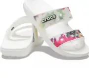 NWT Unisex Classic Crocs Tie-Dye Graphic Slide Sandal Slip On Shoes