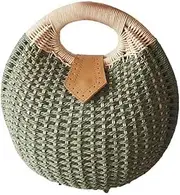 [CHILDWEET] Woven Bag Straw Bags for Women Handmade Wicker Woven Purse Handbag Straw Handbags for Women Beach Purse Green Handbags for Women Shell Handbag Fashionable Rattan Handbag Tote Bag
