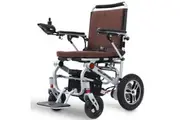 EQUIPMED Ultra-Light Power Wheelchair, Tight Turning, Airline Approved, ARTG Certified, Aluminium Frame, Lithium Battery, Brown