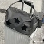 【現貨】旅行袋包包女星星銀色瑜伽斜背包斜背包女大容量健身托特包挎包包 出國旅行 學生放假行李收納袋