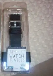 NEW GENUINE LEATHER BLACK APPLE WATCH BAND 38MM SMART BUDDIE MSRP: $34.99