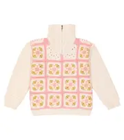 [Louise Misha] Louise Misha Kenza crochet half-zip sweater Y 8 multicoloured