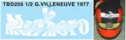 1/2 Decals for GILLES VILLENEUVE 1977 HELMET BELL MINI SPORTS TBD205