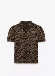 ZARA TOP LEOPARD PRINT SIZE S