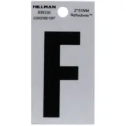 Hillman 2 in. Reflective Black Vinyl Self-Adhesive Letter F (6-pack)