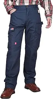 [BOCOMAL] FR Pants Cargo Pockets Lightweight 100% C Rip Stop Water Repellent Finish Flame Resistant Jeans Regular Fit