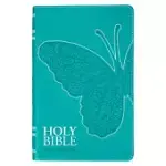 KJV HOLY BIBLE, GIFT EDITION FOR GIRLS/TEENS KING JAMES VERSION, FAUX LEATHER FLEXIBLE COVER, TEAL BUTTERFLY