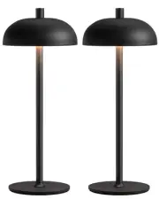 Cordless LED 12" Small Table Lamps Set of 2, Modern Portable Desk Lamp, 3 Col...