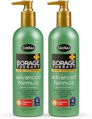 ShiKai - Borage Therapy Plant-Based Advanced Dry Skin Lotion, Soothing & Moisturizing Relief For Dry, Irritated & Itchy Skin, Non-Greasy, Sensitive Skin Friendly (Fragrance-Free, 8 Ounces, Pack of 2)