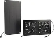 Solar Fan Kit, Solar Panel Fan Kit, Solar Panel Fan Kit, Solar Panel Powered Double Fan Kit 12V 10W for Outdoor Chicken Coop Greenhouse Pet Dog House